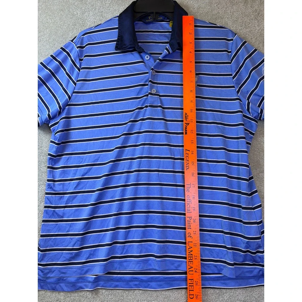 Polo Ralph Lauren Golf Shirt Mens XL Blue Striped 122nd US Open The Country Club